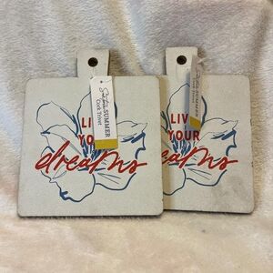 New View Gifts Set of Two Live Your Dreams White Flower Cork Trivet